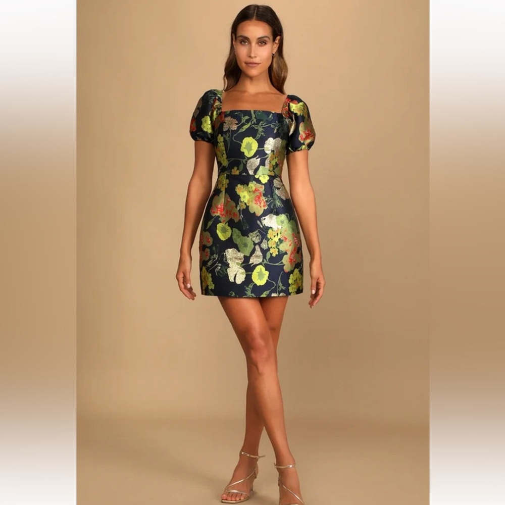 Puff sleeve mini dress